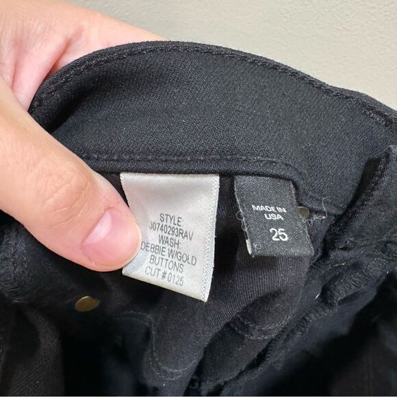 Veronica Beard Debbie with Gold Buttons 10” Skinny Jeans Black sz 25 - Picture 5 of 5